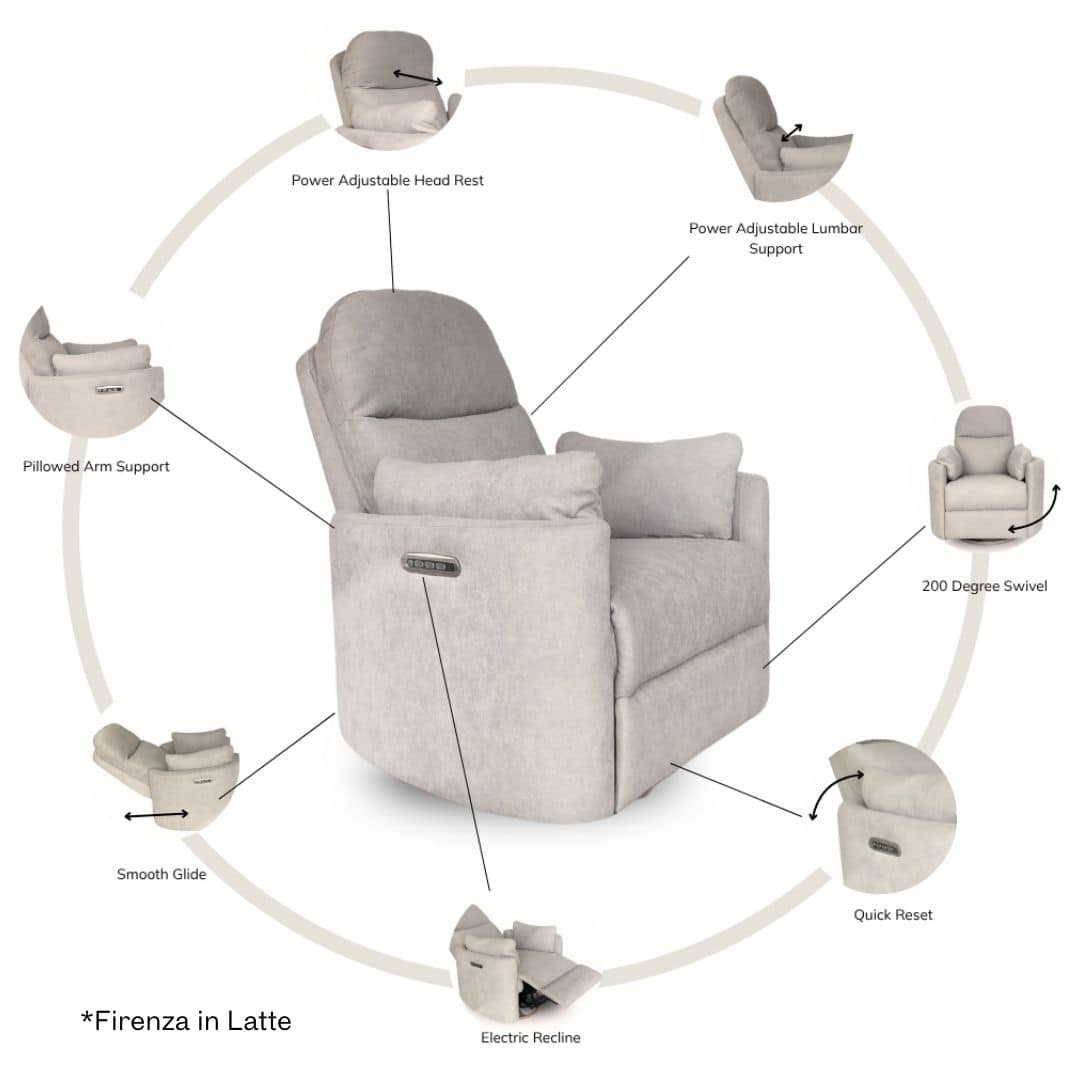 Firenza Electric Feeding & Recliner Glider Chair