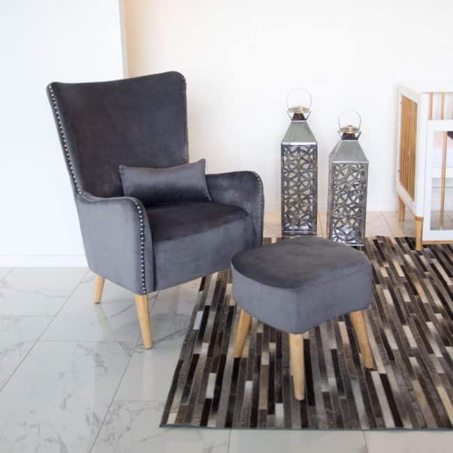 Valencia Rocking Chair with Ottoman & Pillow